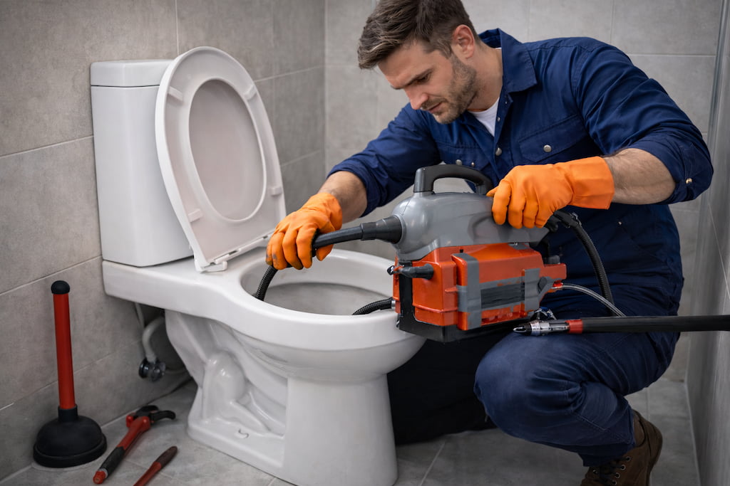 fontanero-urgente-barcelona-desatacando-wc-maquina