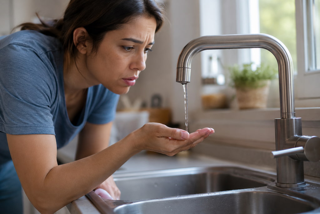 fontanero-urgente-barcelona-mujer-agua-grifo-baja-presion